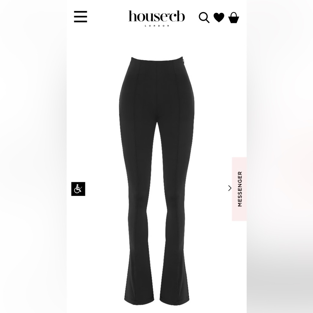 House of CB Black Jersey Split Flared Leggings